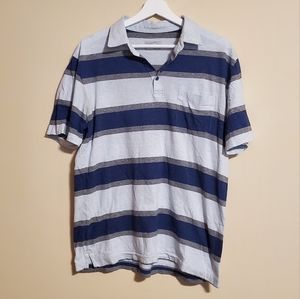 Patagonia Men's Trail Harbor Polo Shirt Size Medium Blue Gray Stripe